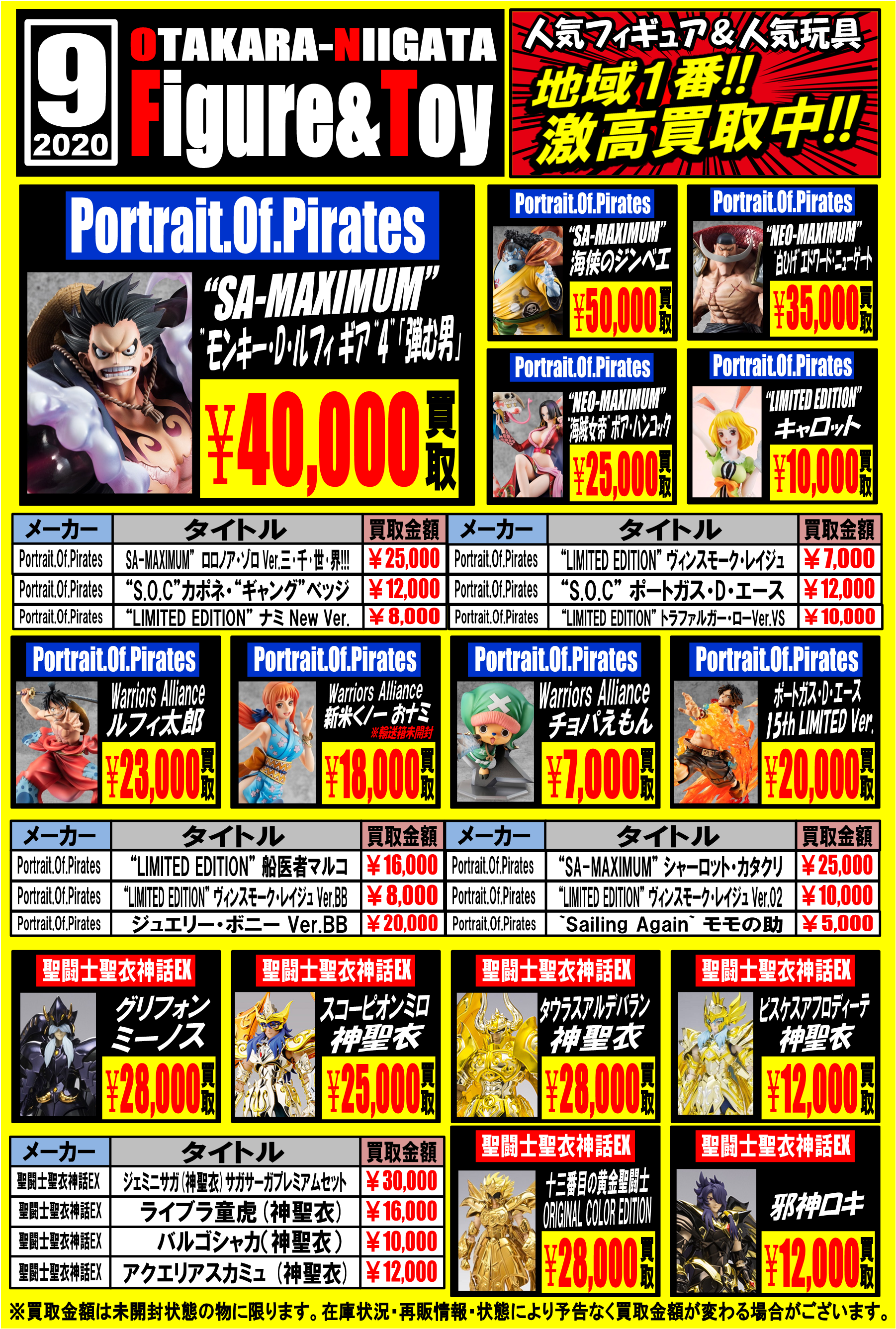 おもちゃ買取リスト更新 0901new お宝中古市場 新潟本店