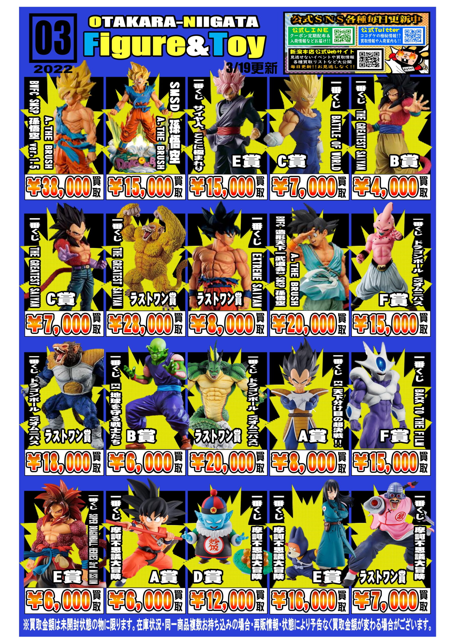 ドラゴンボール一番くじ 買取チラシ更新しました お宝中古市場 新潟本店